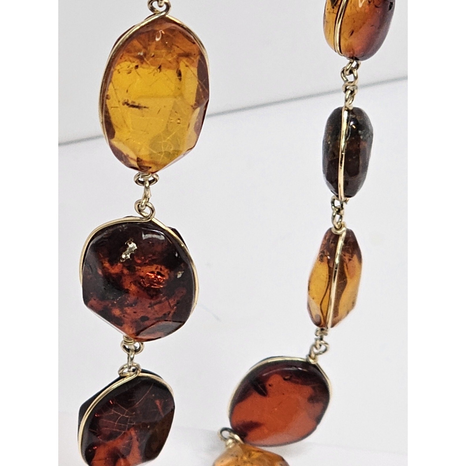 Vintage Handmade Delicate Large Amber Necklace [Variable Sizes] *Read Desc*