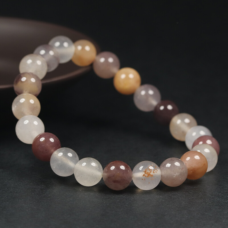 7″&8mm Certified 100% Natural Grade A Brown Lavender Jade Bracelet Bangle 47865