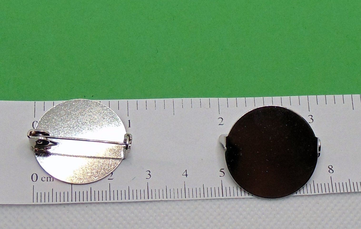 Metal Round Pin Back 1″ disc (25mm) Blank Pad Findings Plain Silver Flat Pad