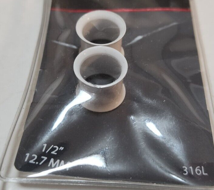 Spencers Pierced Nation Ear Gauges White Tunnel 1/2″ 12.7MM 316L Brand New
