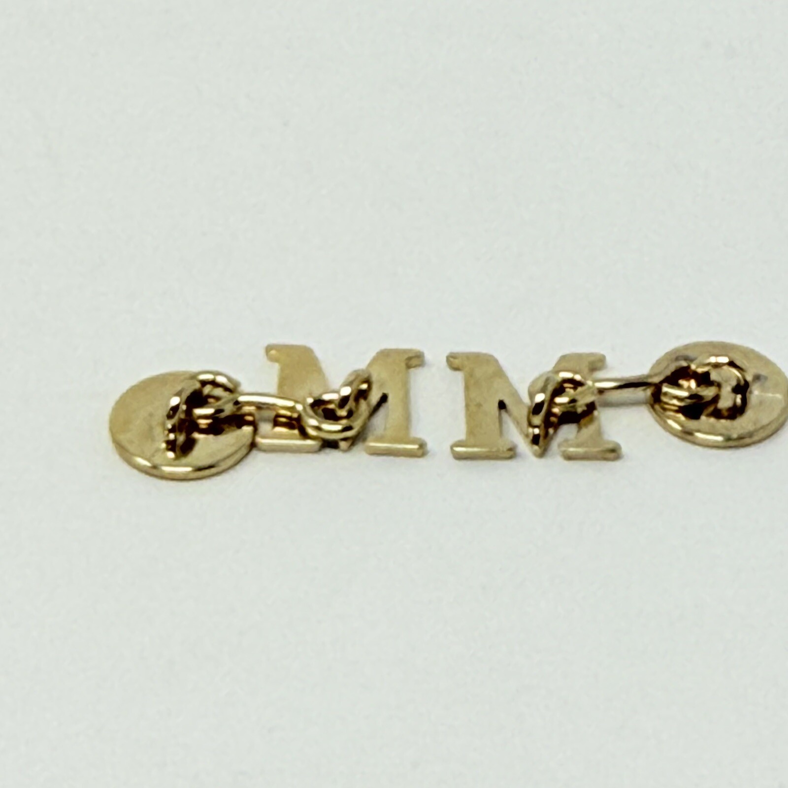 M Monogram Initial Letter Gold Colored Cuff Links 3/8 in X 3/8 in Square