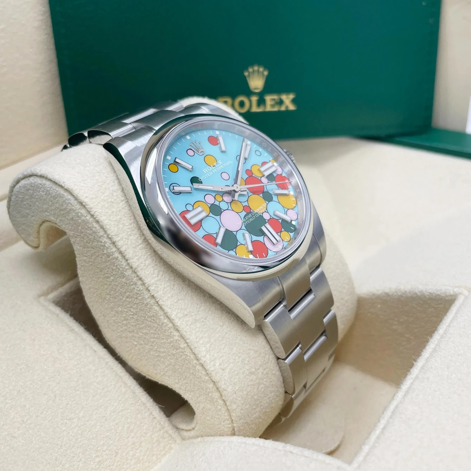 New Rolex Oyster Perpetual 41mm Steel – Celebration Dial – Reference 124300