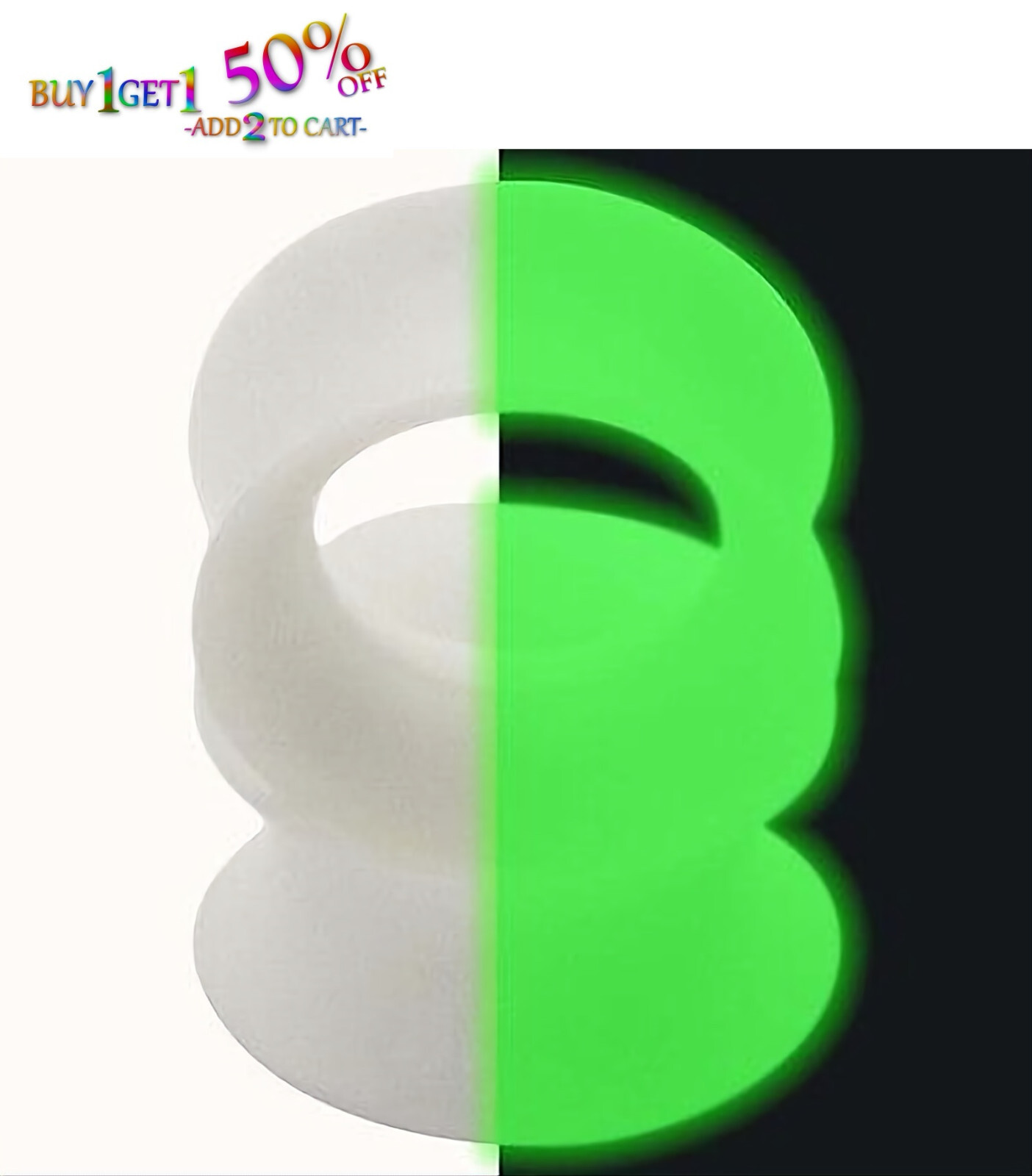 Pair 8g-40mm CLEAR GLOW SILICONE FLESH TUNNELS Double Flare Gauges Thin 2051