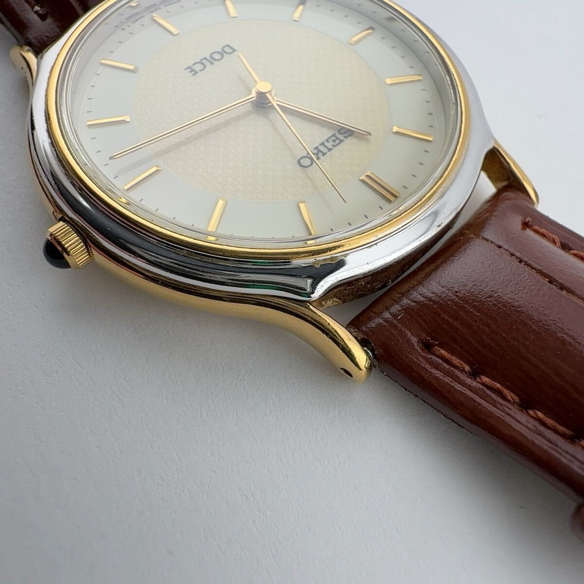 SEIKO 5E61 0A20 Seiko DOLCE Quartz Men s Boys Guilloche Engraved Wristwatch Work