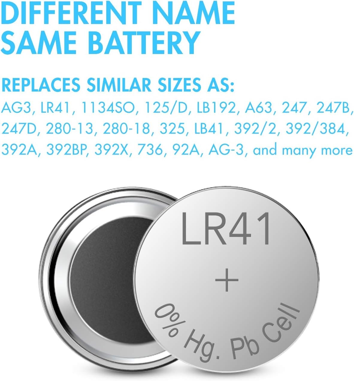 Tenergy 1.5 Volt Battery Button Cell LR41, ag3 Batteries Equivalent, Ideal for t