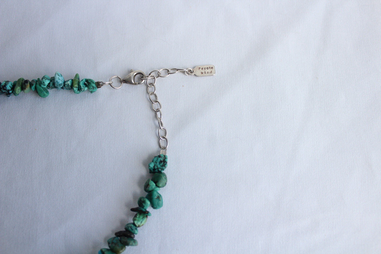 Signed Peyote Bird Sterling Silver Genuine Amber Turquoise Beads Necklace 21.5”