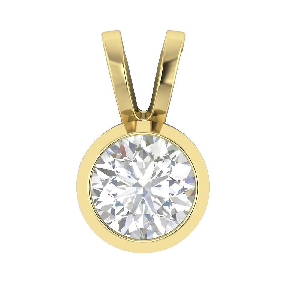 SI2 H 0.50 Ct Natural Diamond Solitaire Pendant Necklace 14K Solid Gold 0.43Inch