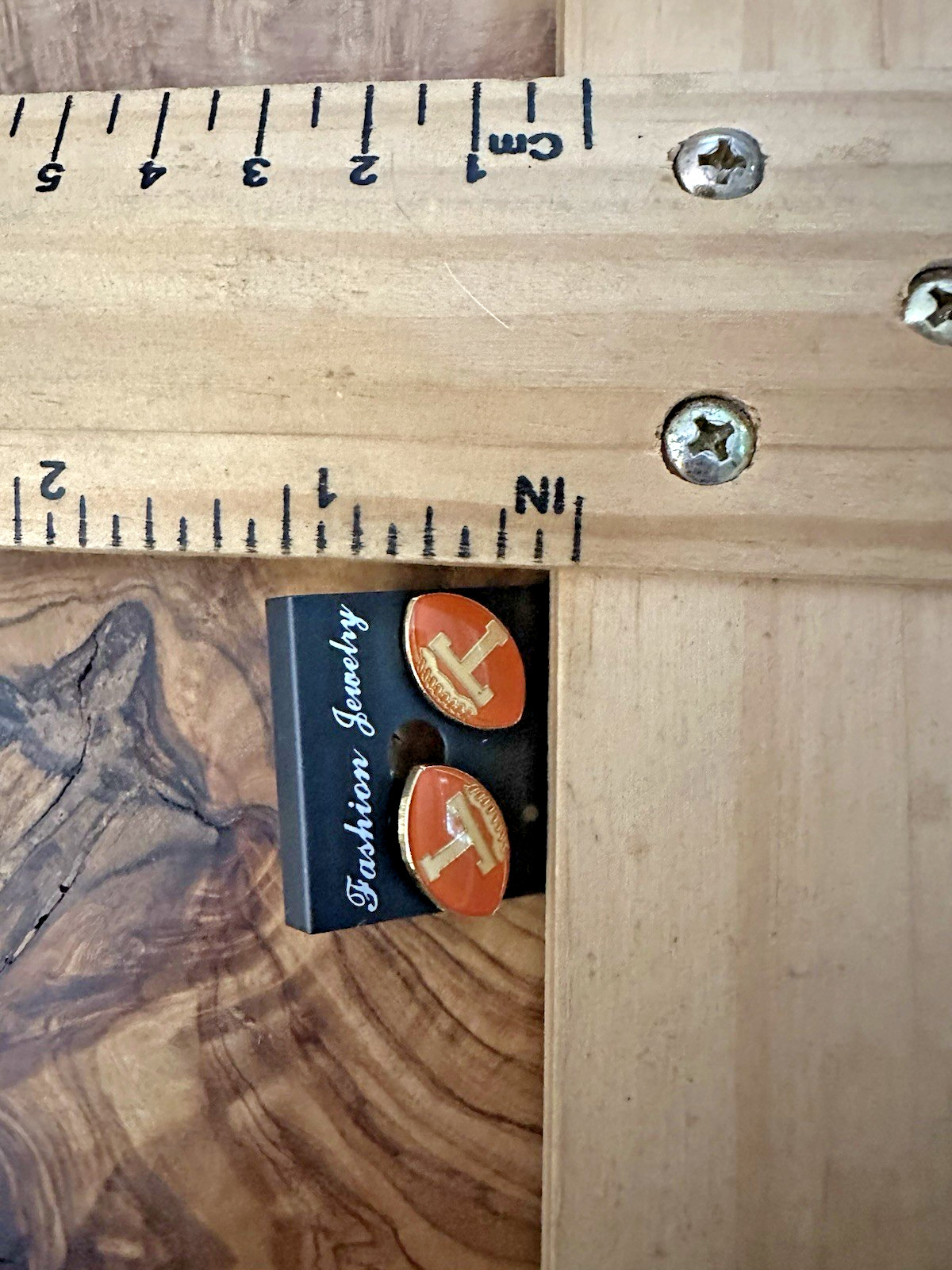 Tennessee T Football Stud Earrings • Orange Logo • Post Back Game Day Style