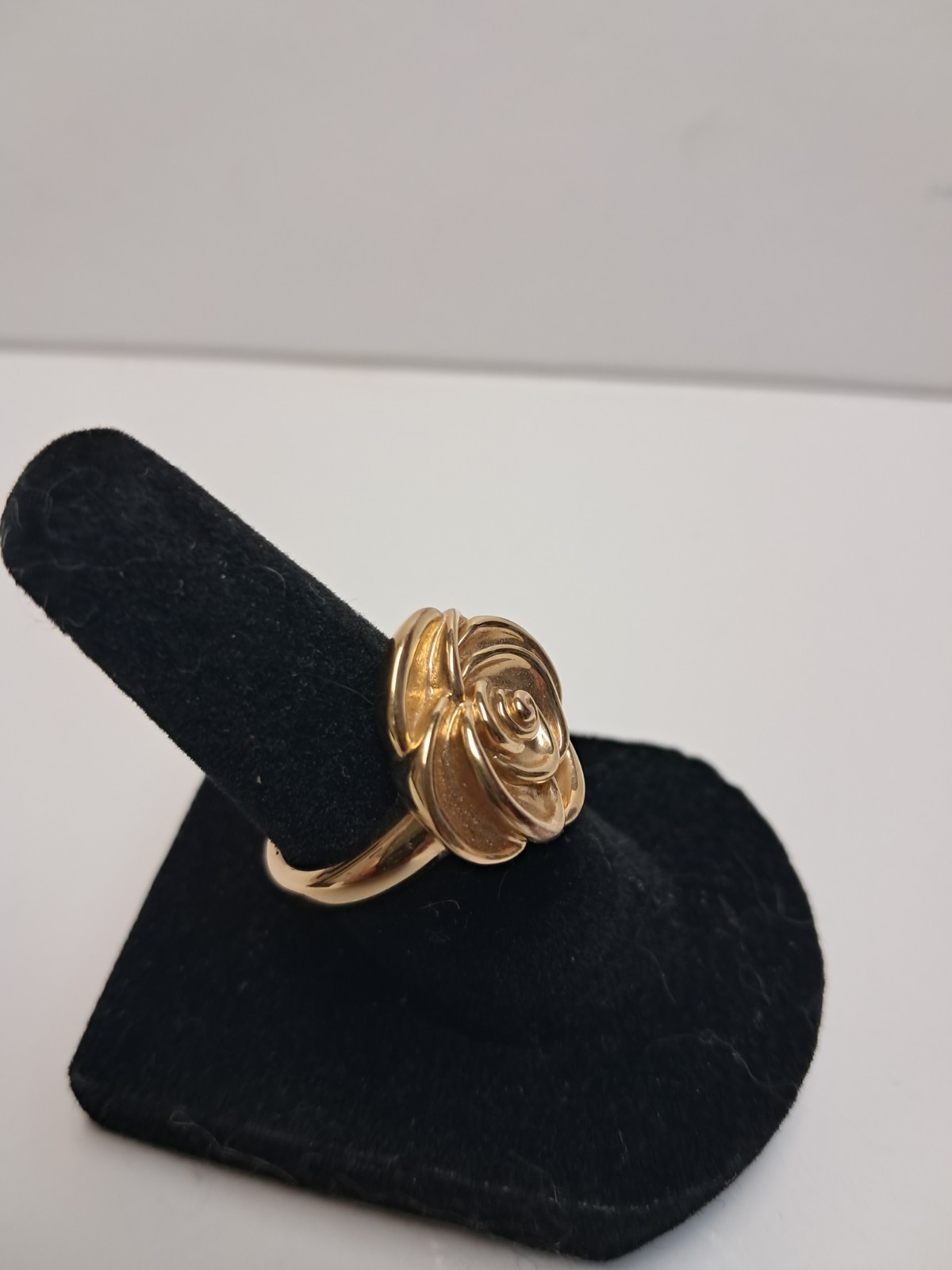 14K Yellow Polished Gold 2.4Grams Blooming Rose Floral Ring Size 5.25 QVC