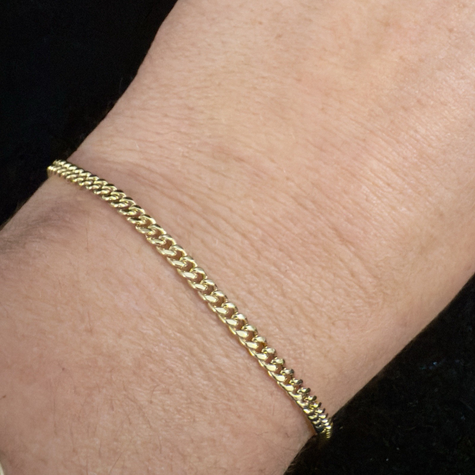 10k Sold Gold 3mm Miami Cuban Link Bracelet 8in – NEW