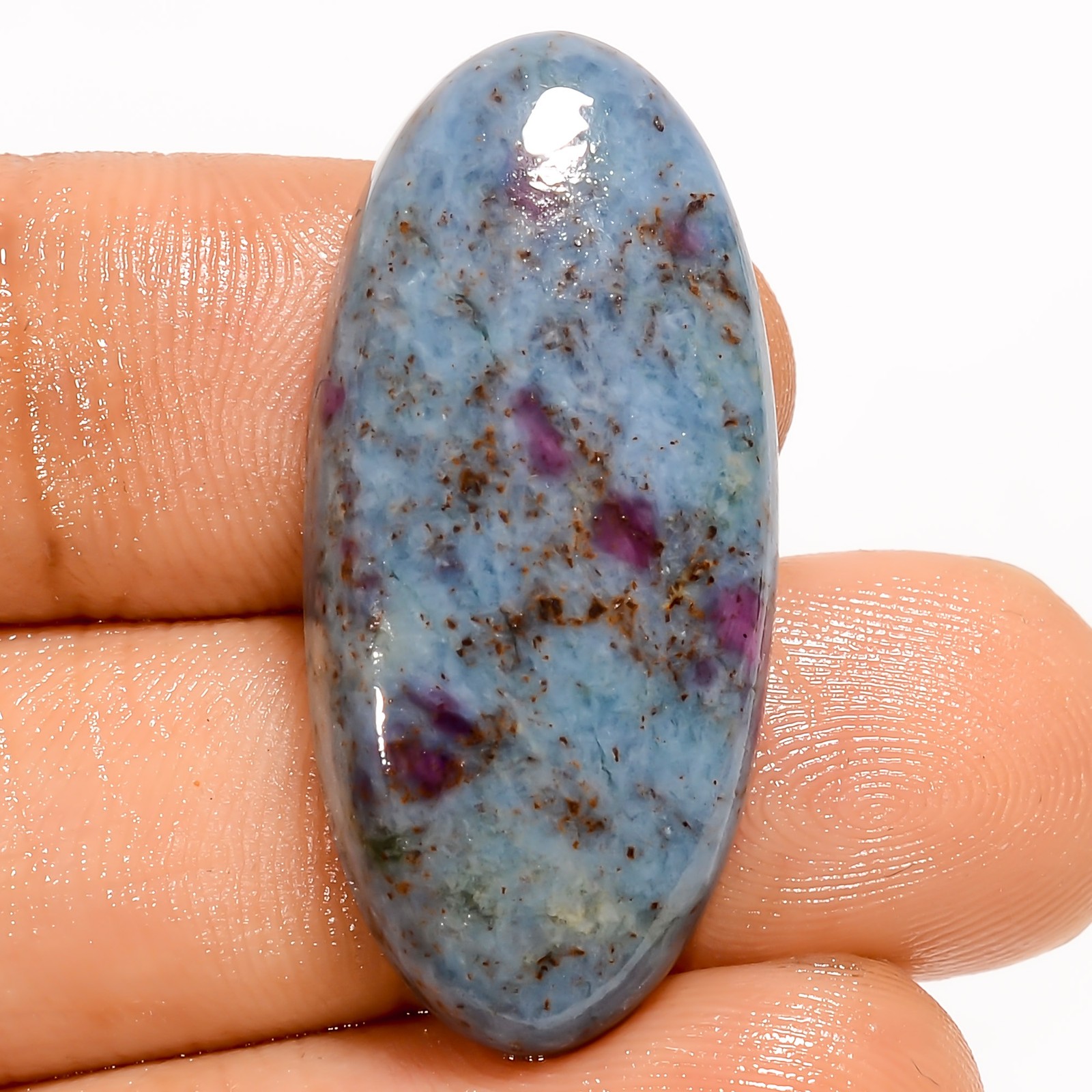 100% Natural Ruby Kyanite Oval Shape Cabochon Gemstone 33 Ct. 31X15X4 mm UG-559