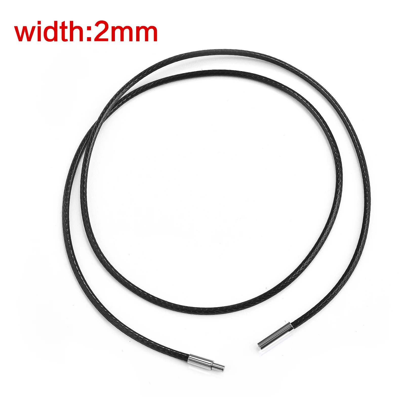 45/50/60cm Leather Chain Necklace Leather Cord Wax Rope Chain With Stainless