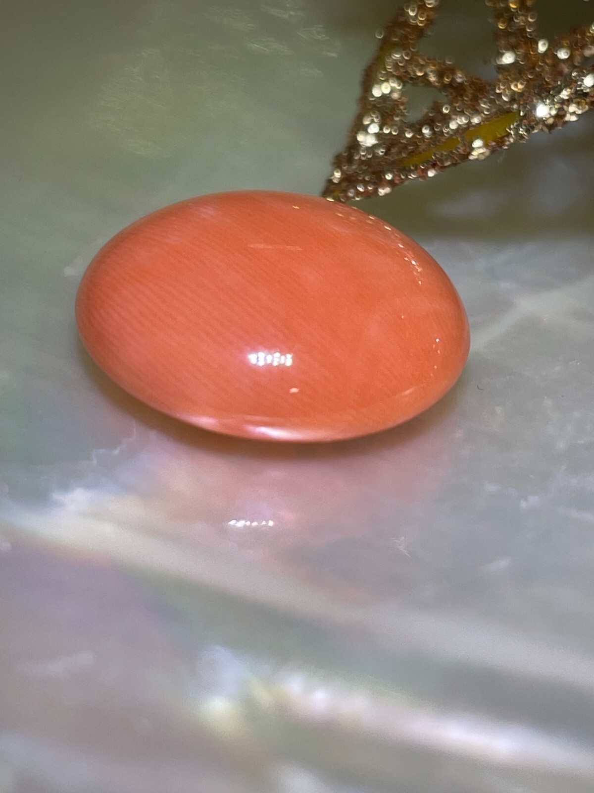 17.0mm Loose Vintage Natural Pacific Momo Coral Salmon Color 13.51ct