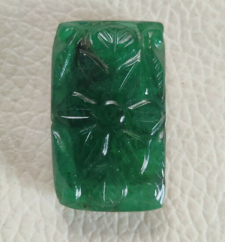 Natural Emerald Carving Loose Gemstone Use For Jewelry,26 X 15 X 8 MM, 29.80 CT