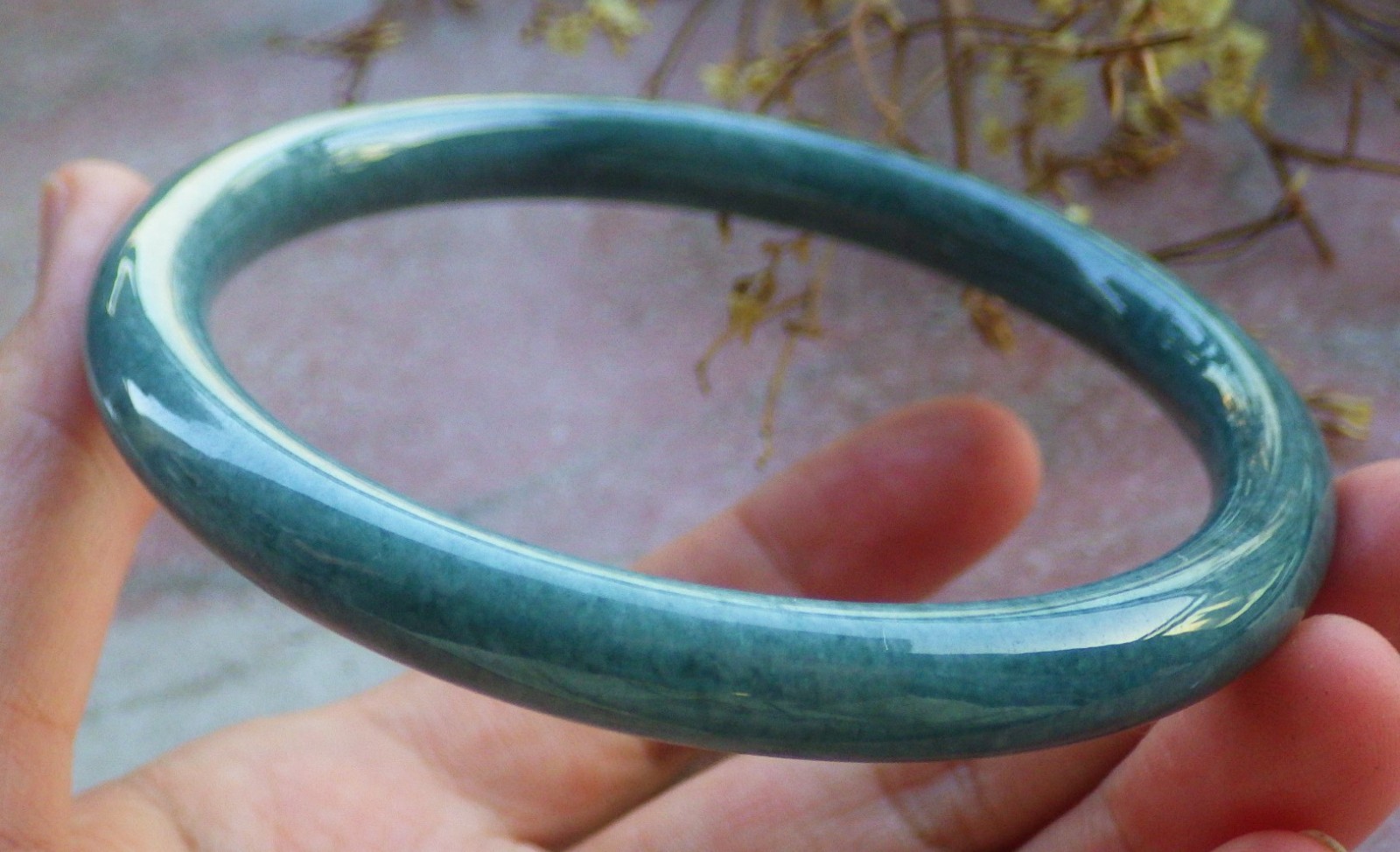 Video Certified Natural A JADE JADEITE Circle Bangle Bracelet 69 mm 134027