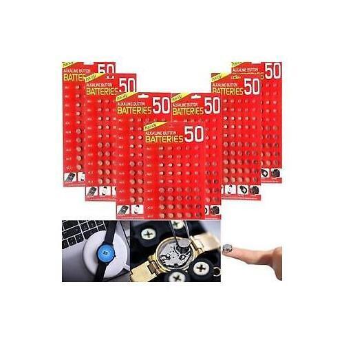 50 X ASSORTED Watch Cell Batteries AG1 AG3 AG4 AG10 AG12 AG13 for Toys, Watches