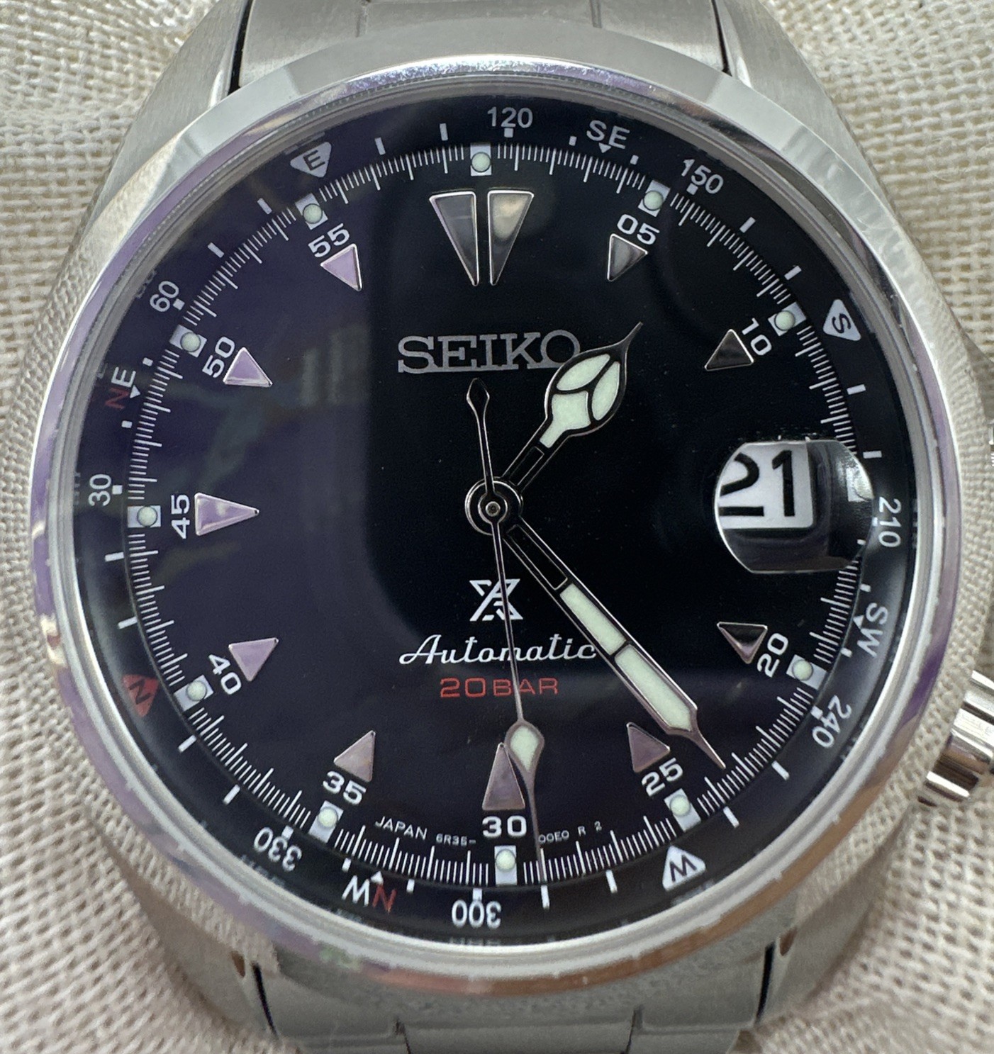 Seiko Prospex Alpinist Black Dial Bracelet Watch