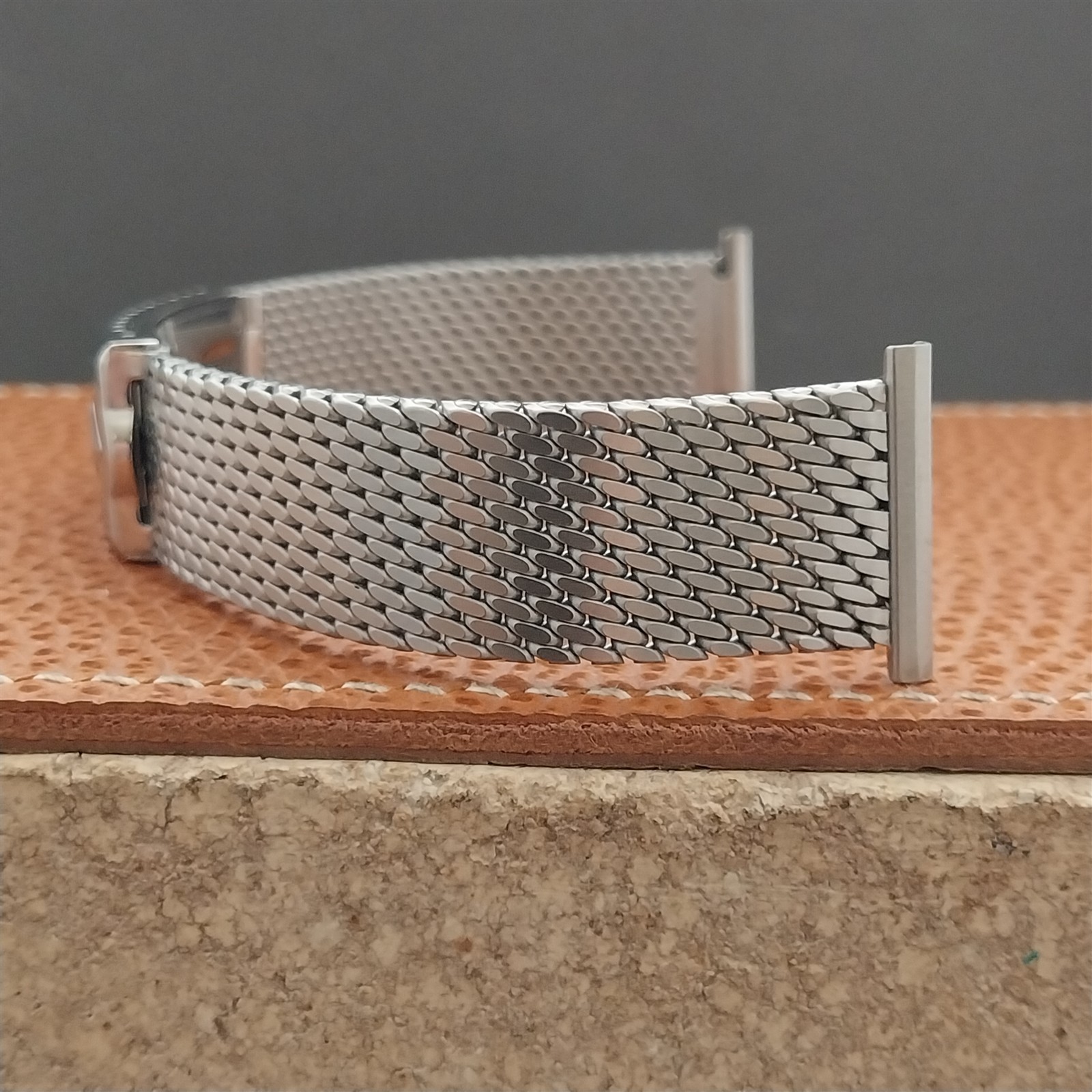 22mm Stainless Steel Thick Mesh Long JB Champion Unused 1960s Vintage Watch Band