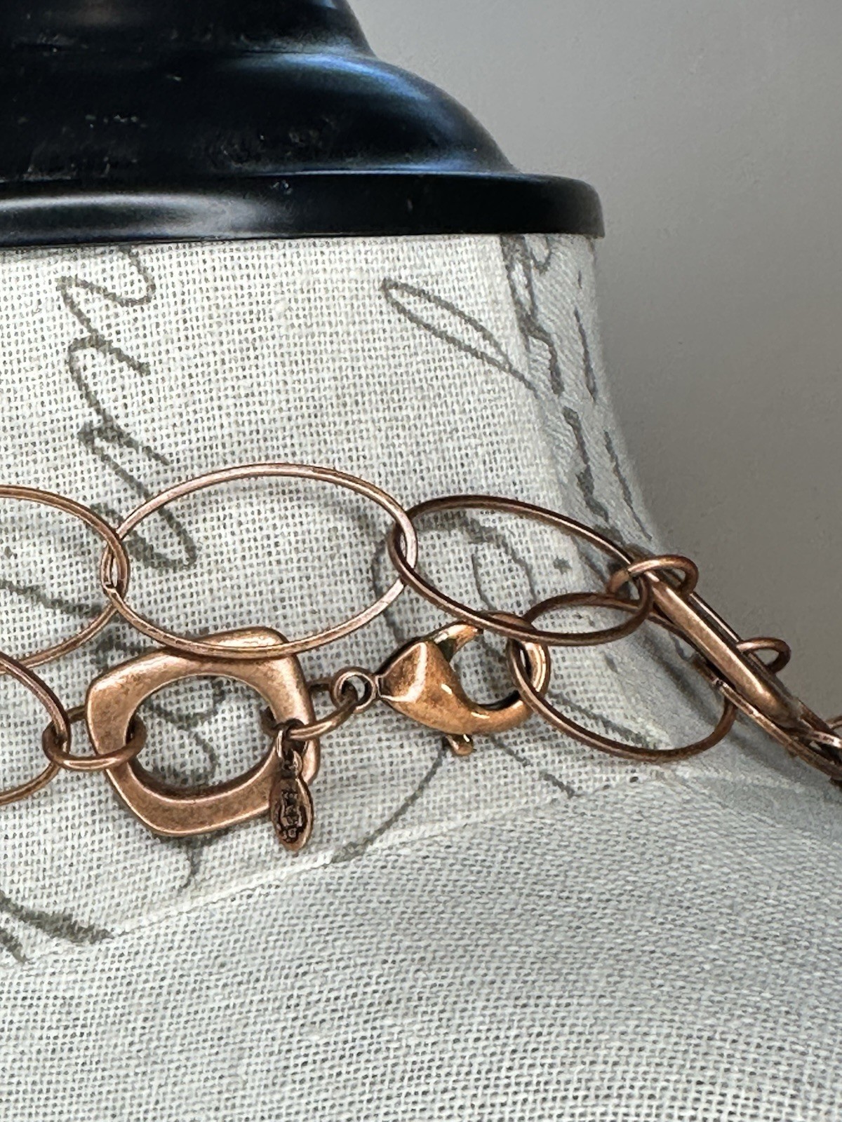 Copper Layered Link Chain Necklace approx. 38 in Toggle Closure No Stone