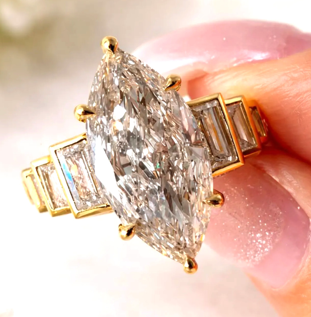 925 Silver, White Diamond Ring with Accent, 14 Ct Certified Treated-Great Look