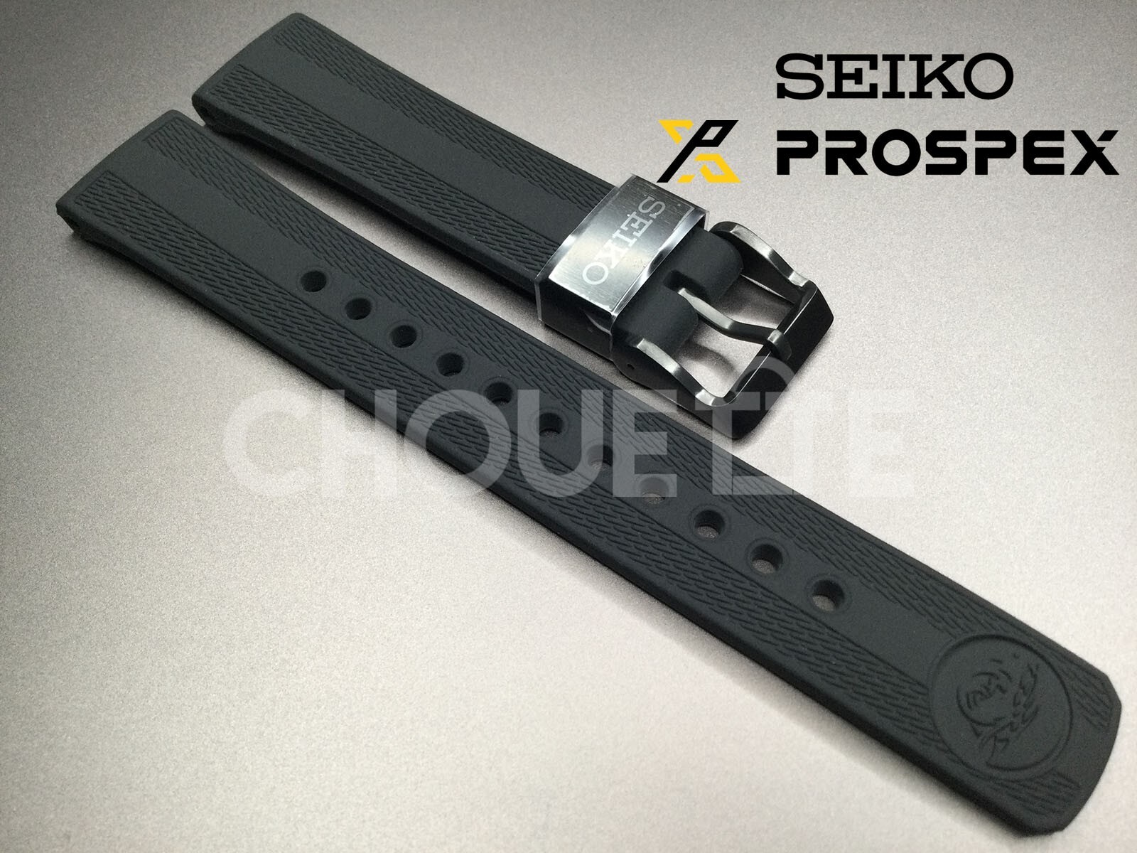 OEM Seiko Prospex SBDC183, SPB335J 20mm Black Silicone Rubber Watch Strap Band