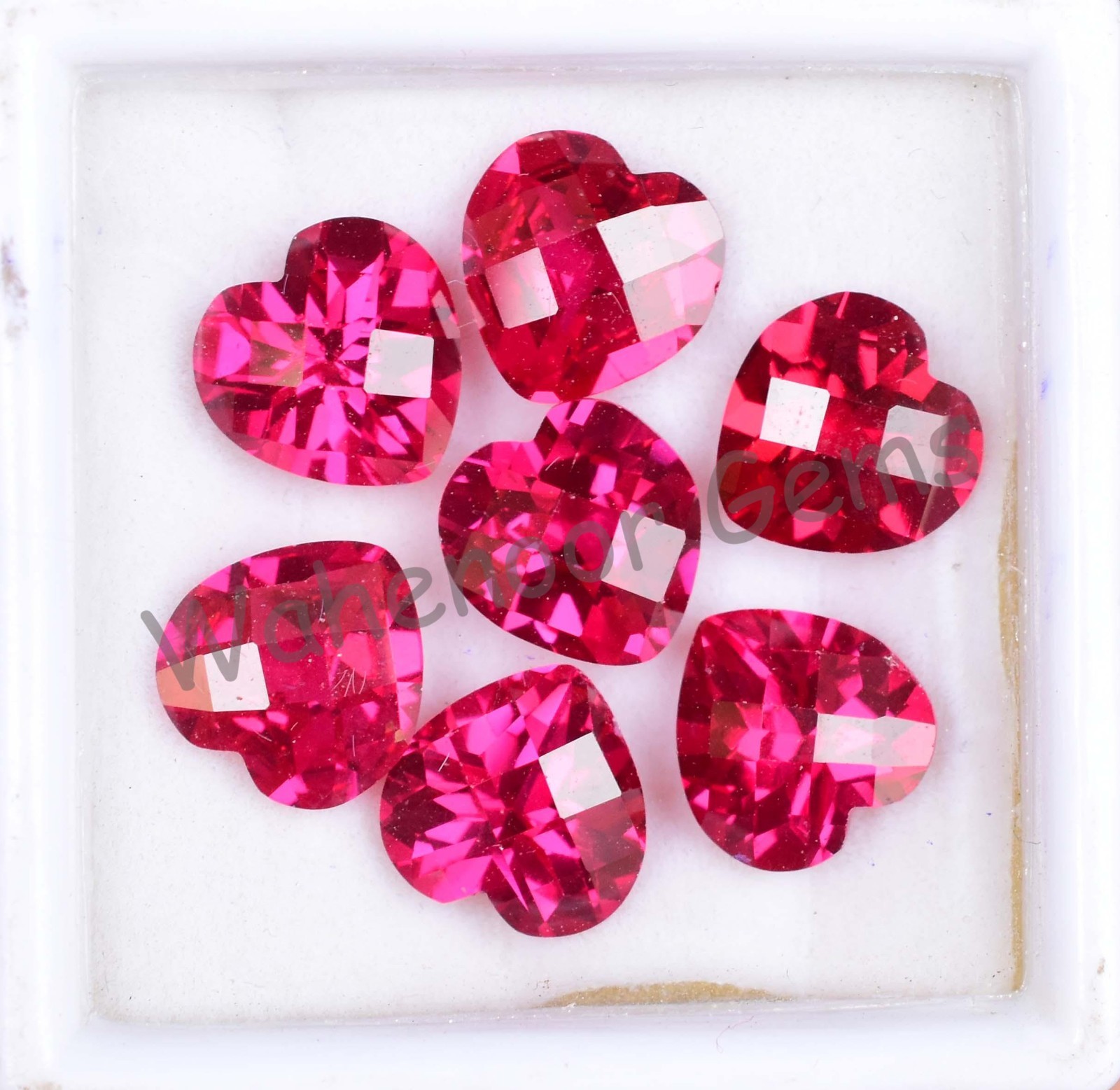 7 Pcs Natural MOGOK Red Pink Ruby 9.80 mm Certified AAA+ Loose Gemstone