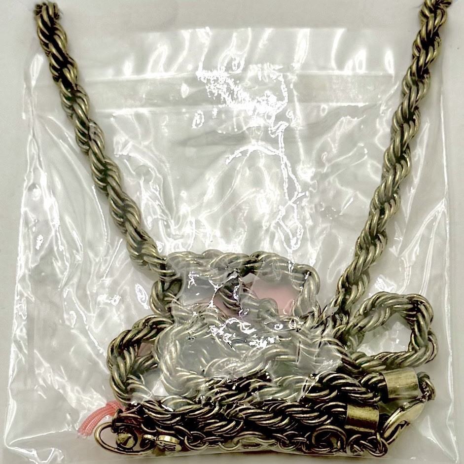 Cabi Tudor Maltese Cross Pendant Necklace Faux Pearl Black Crystal Rope Chain