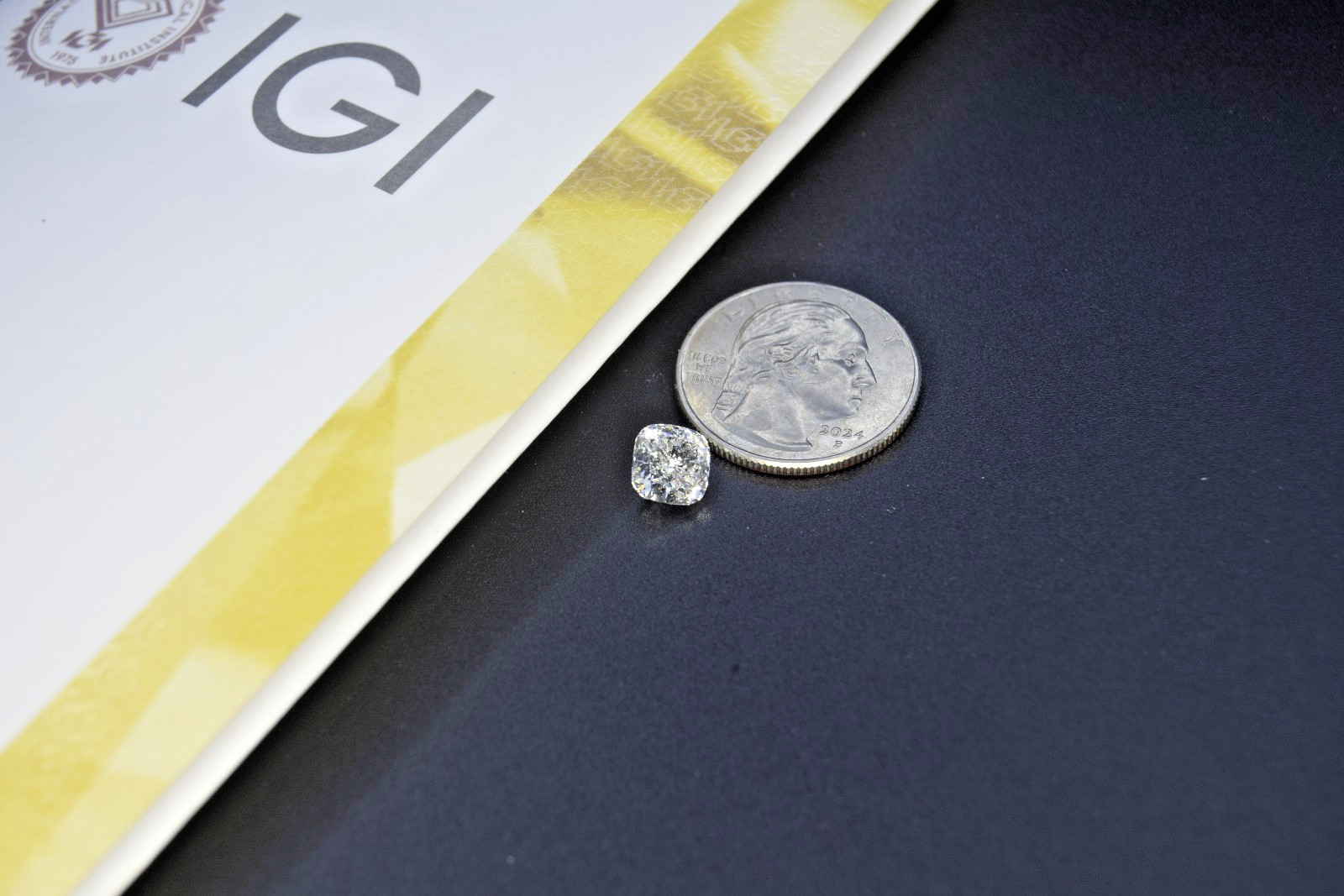 100% Authentic 2.22 Carat VS1 IGI Certified CVD Lab Grown Diamond Square Cushion