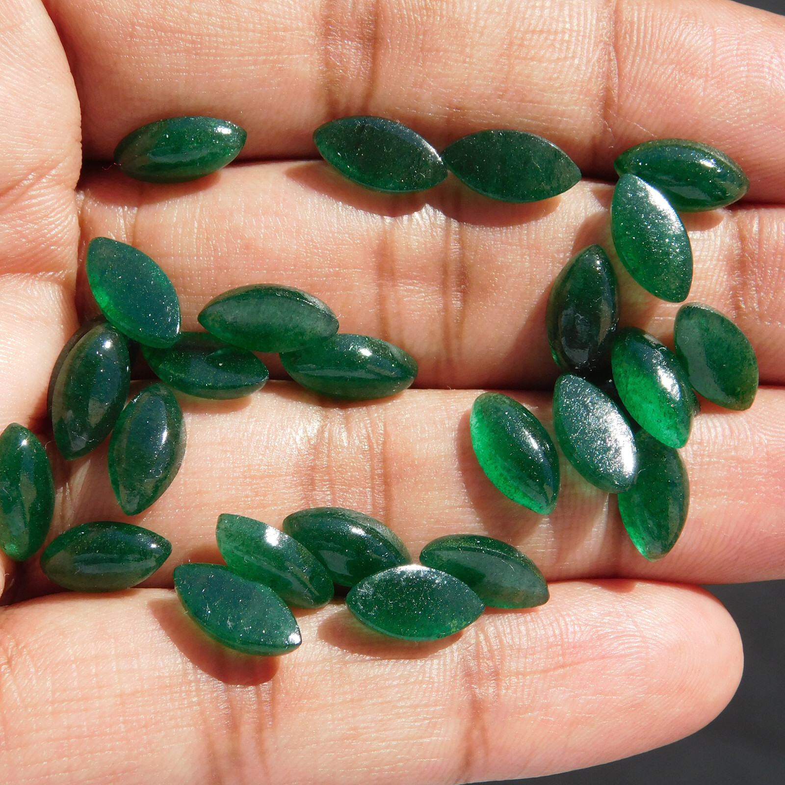 Natural Green Aventurine Marquise 4×8 mm to 10×20 mm Cabochon Loose Gemstone Lot