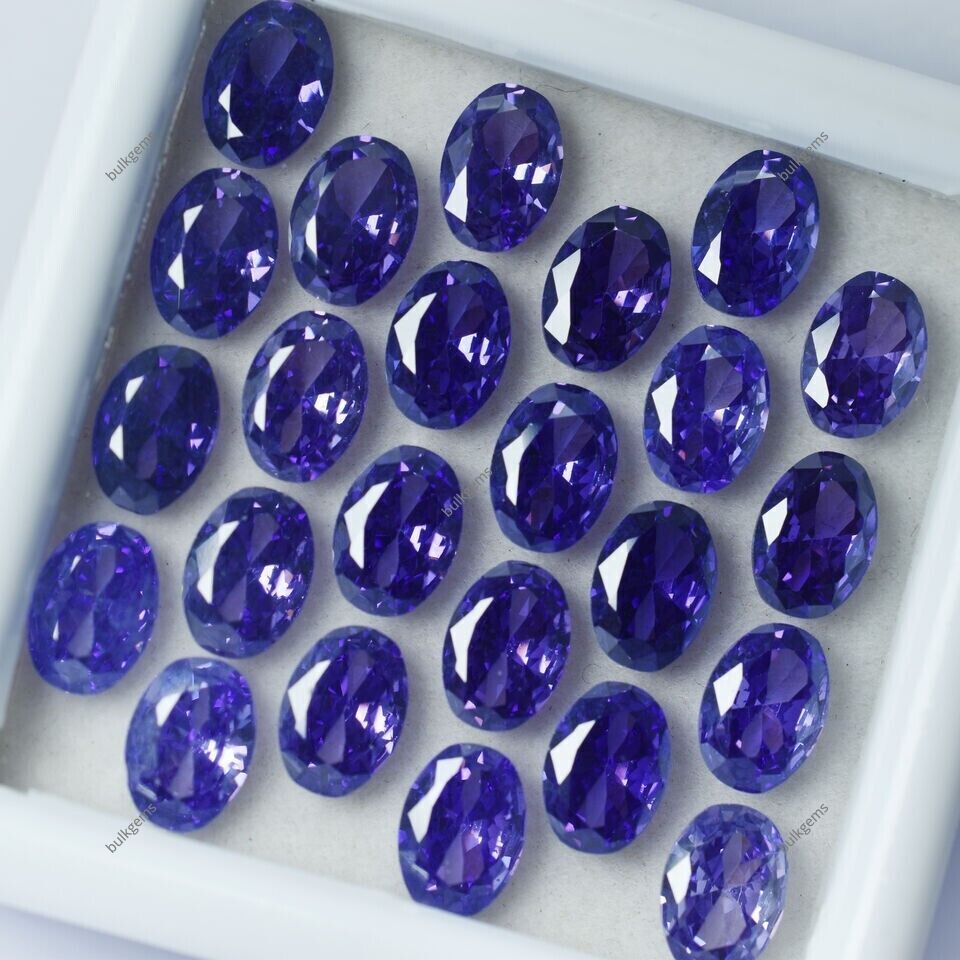 21 Pcs Natural Certified Tanzanite Purple Oval Shape Loose Gemstone 7×5 MM Lot