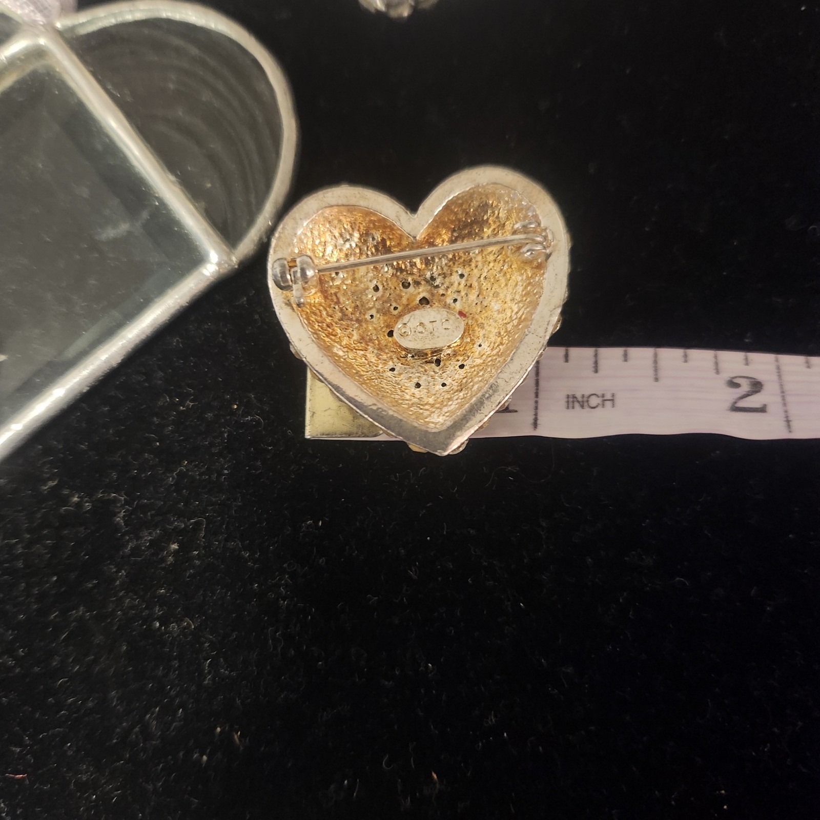 Sparkle Heart Brooch Charm Set Rhinestone Crystal Gem Pendant decor