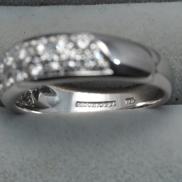 Auth PICCHIOTTI Ring Diamond 0.85ct Paved US6-6.25 18K 750 White Gold