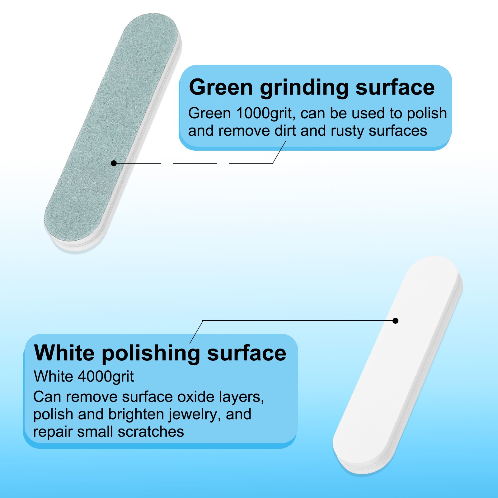 50Pcs 3.5″x0.8″ Silver Polishing Stick Double-Sided Scratch Cleaning Buffing Bar