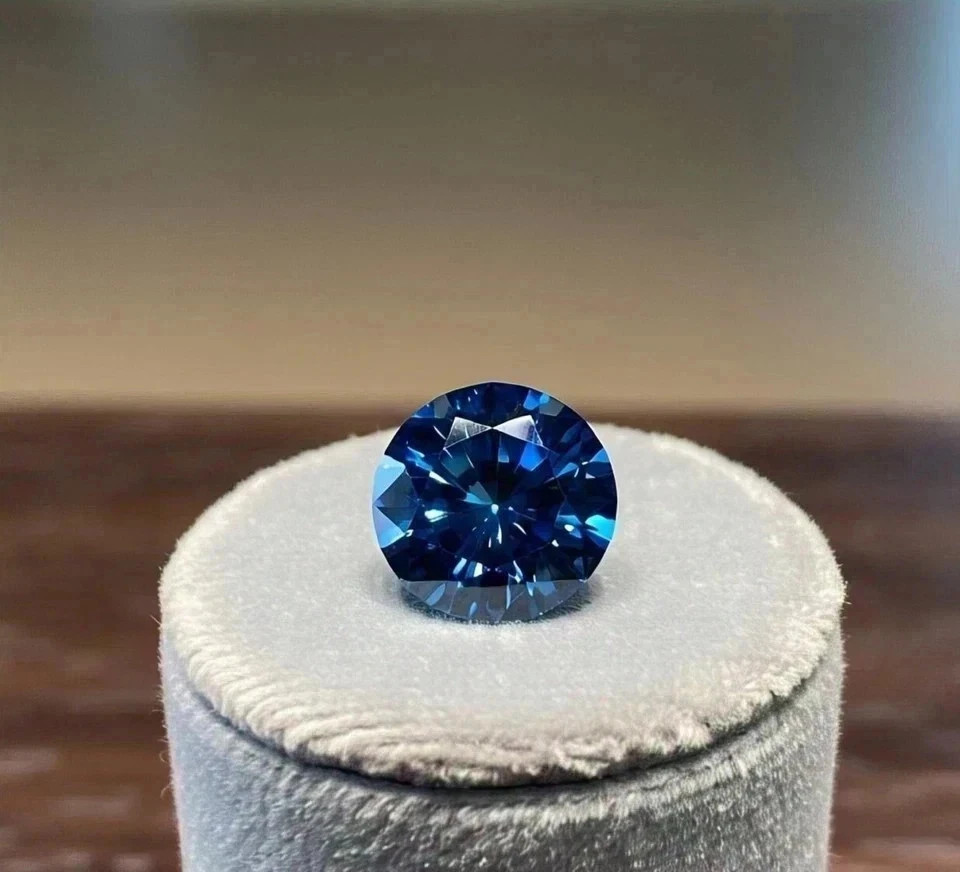 LAB GROWN 3CT BLUE DIAMOND ROUND CUT VVS1 CVD LOOSE CERTIFIED GEM