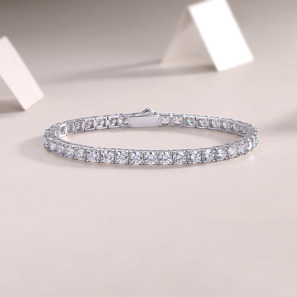 ALL SIZE VVS1/D Certified GRA Moissanite Tennis Bracelet S925 SILVER PASS TESTER