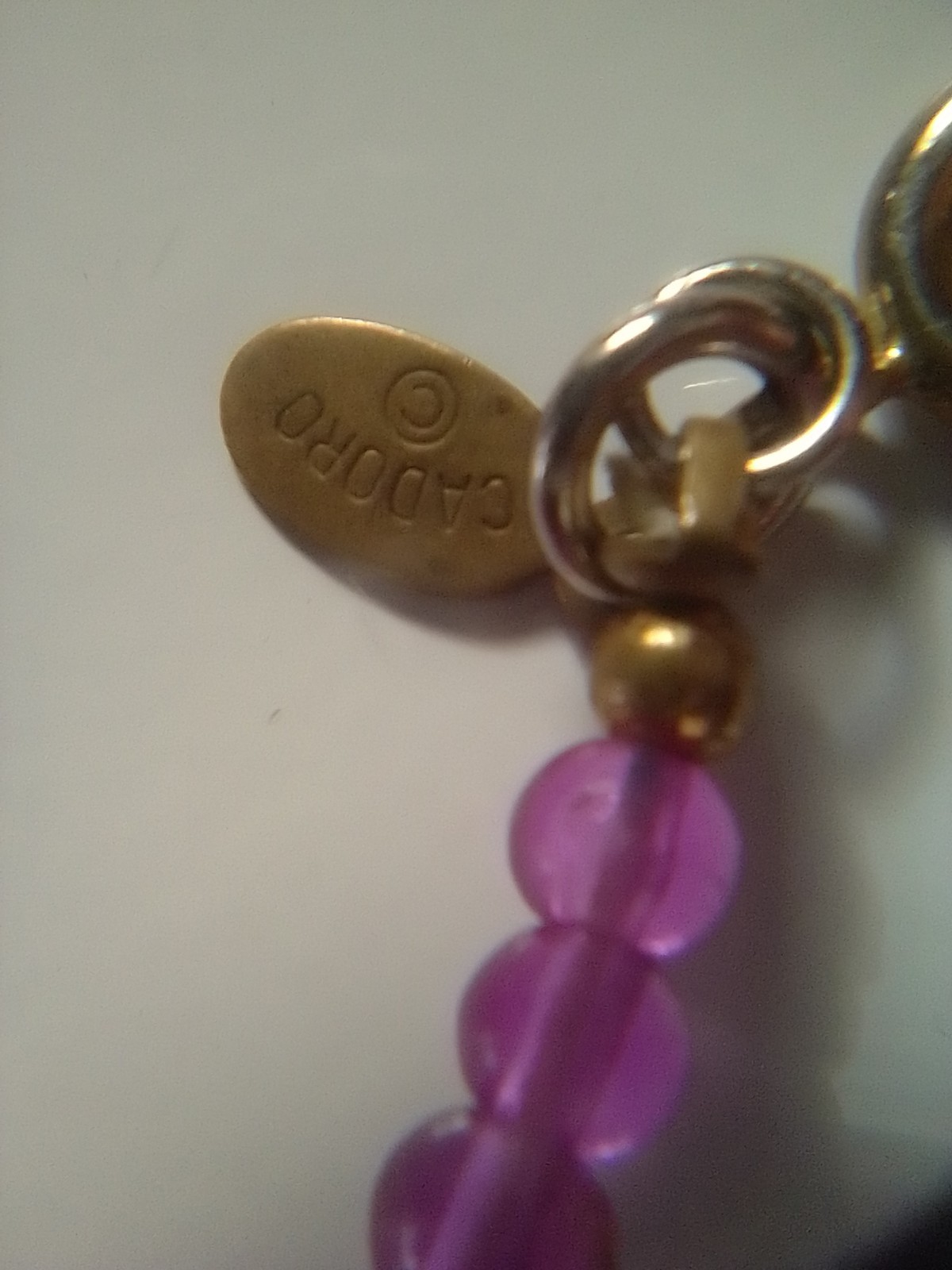 Vintage Cado Purple Amethyst Glass Rondelle Spacer Beaded Necklace 23 1/2 Inches