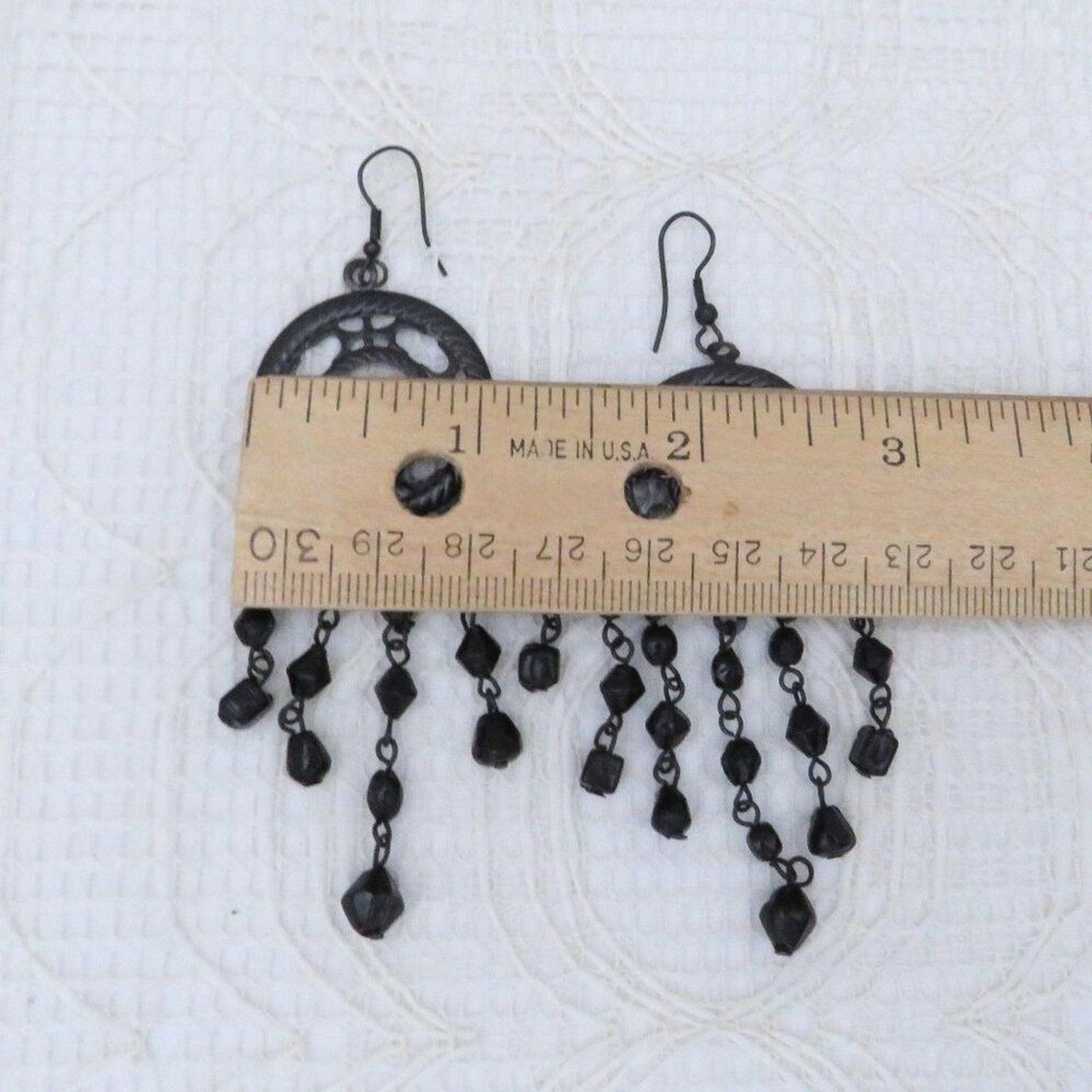 Chandelier Earrings Women Black Dangles Boho Gypsy Style Casual Goth Witchy Long