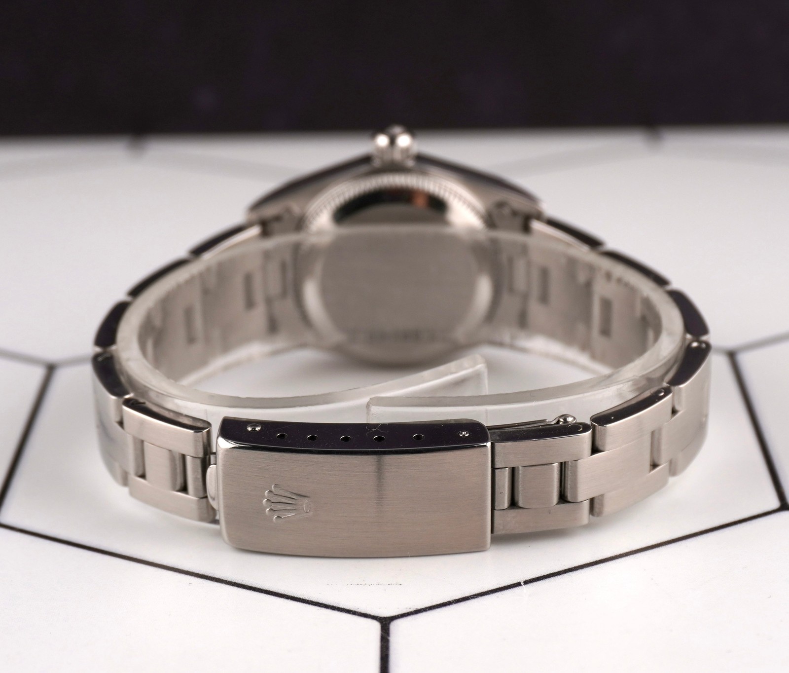 Rolex Oyster Perpetual 25mm Steel Pink MOP Diamond Smooth Oyster Watch 67180