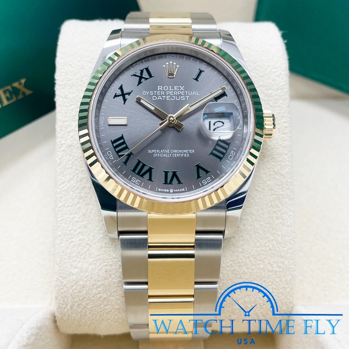 Rolex 126233 Datejust 36mm Two-Tone Steel/Yellow Gold Fluted Bezel Wimbledon