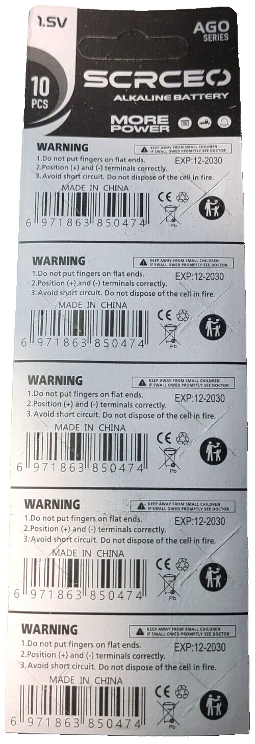 LR521 1.5V ALKALINE 10PK (GREAT EXP 12/30) LR521 AGO D379 280-59 FREE SHIPPING