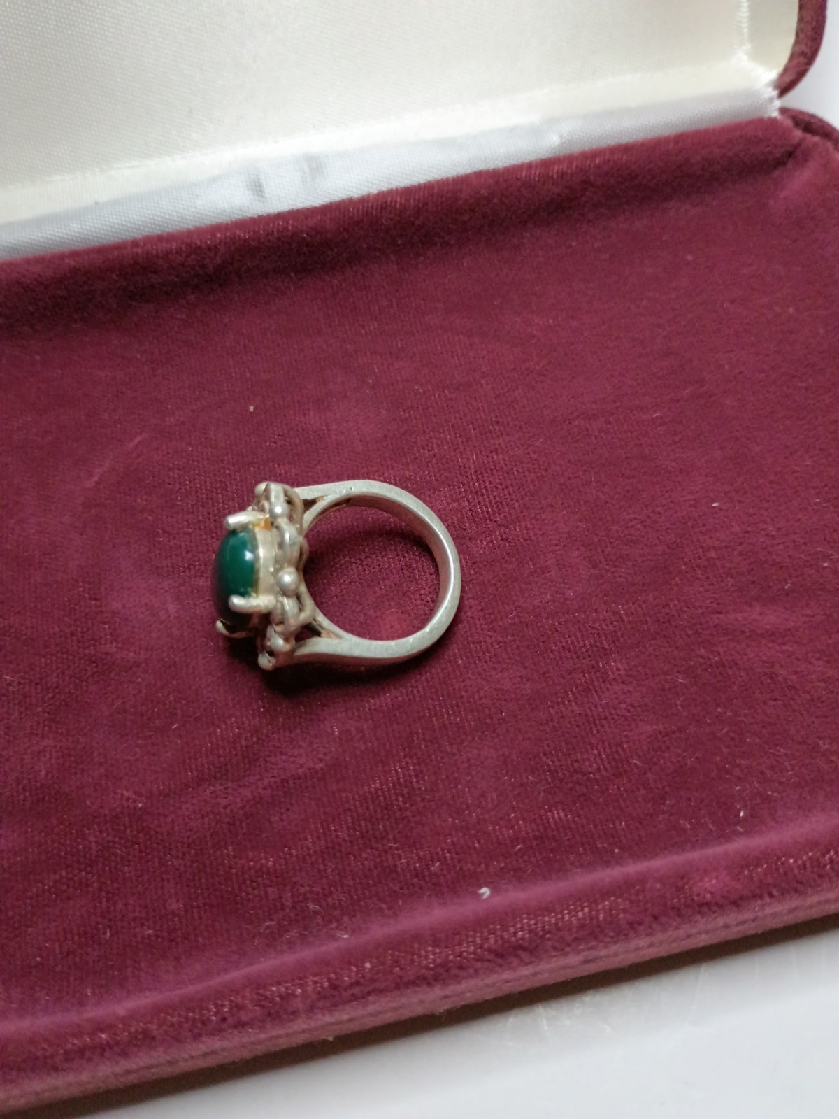 Vintage Natural Malachite Ring 925 Sterling Silver Size 6.5 Unique (9.20 Grams)