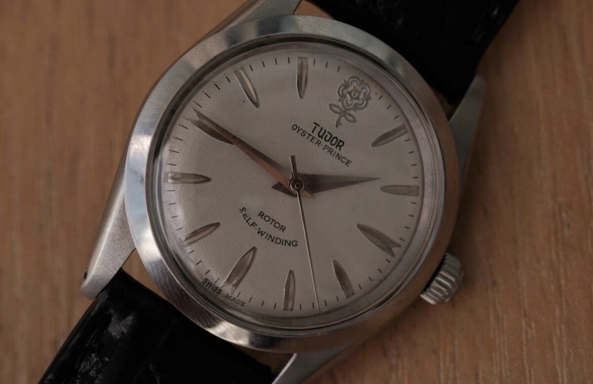 Vintage TUDOR Oyster Prince Ref.7964 Big Rose Automatic White Dial Men’s Watch