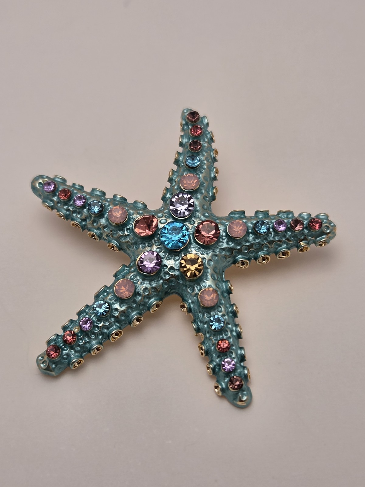 Lot of 3 Sea Life Brooch Pins Rhinestone Enamel Crab Starfish Whale 2 in