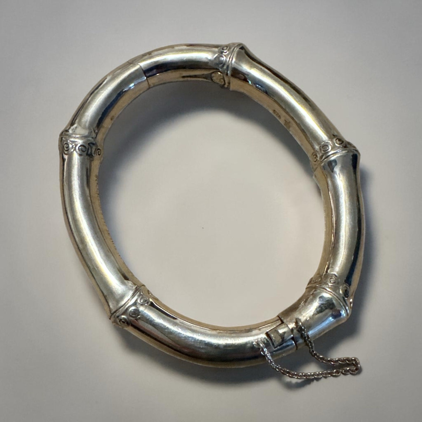 John Hardy Bamboo Bracelet 925 Sterling Silver Hinged Bali Artisan Luxury 9mm
