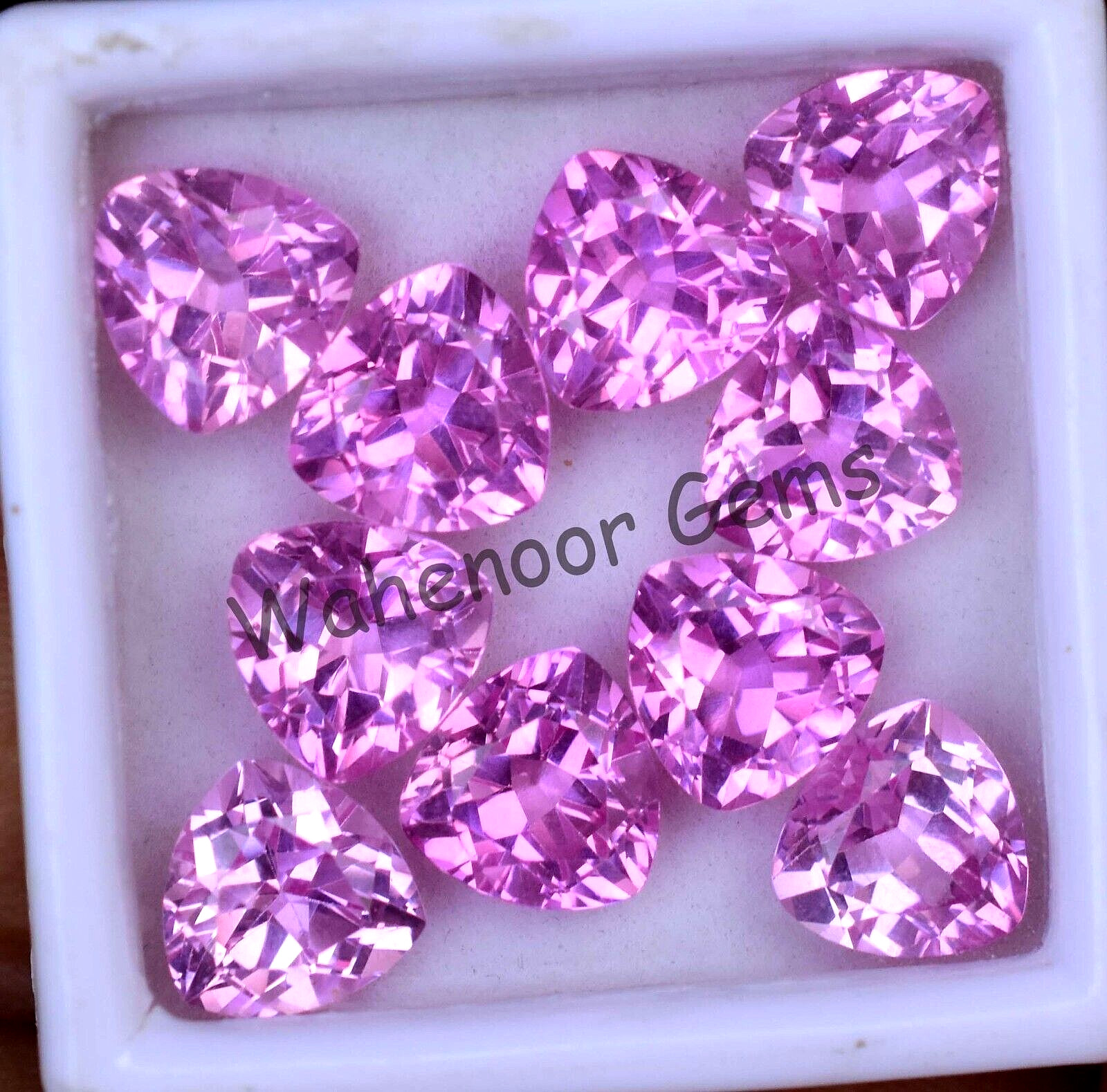 Natural Mogok Pink Ruby Trillion 7.00mm CERTIFIED 10 Pcs Loose Gemstone