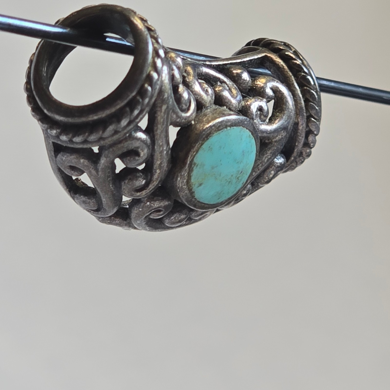 Sterling Silver Slider Charm 8.05g Fine Jewelry Turquoise look *READ*