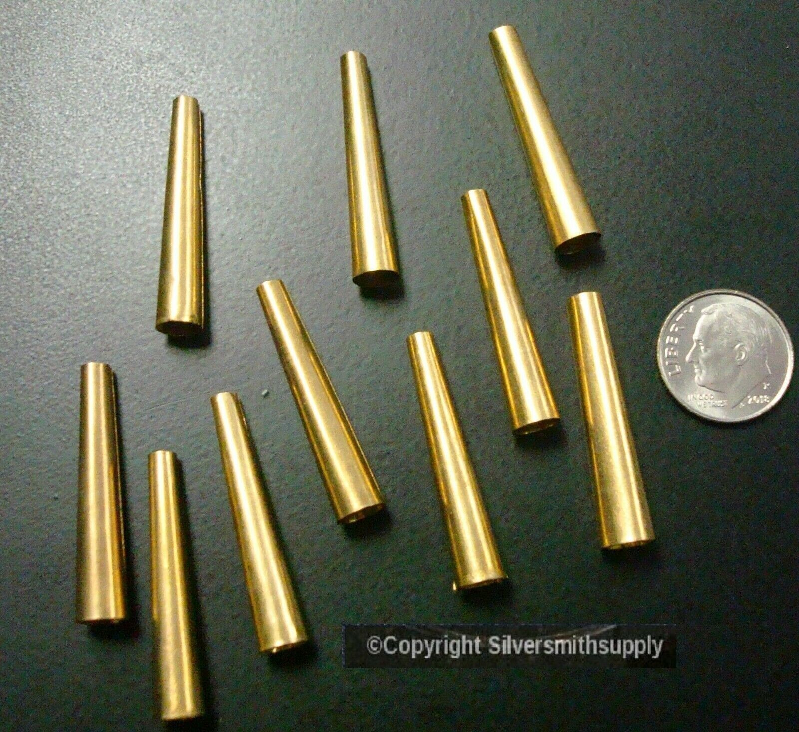 Brass metal cones Native American craft jewelry supplies regalia findings FPS132