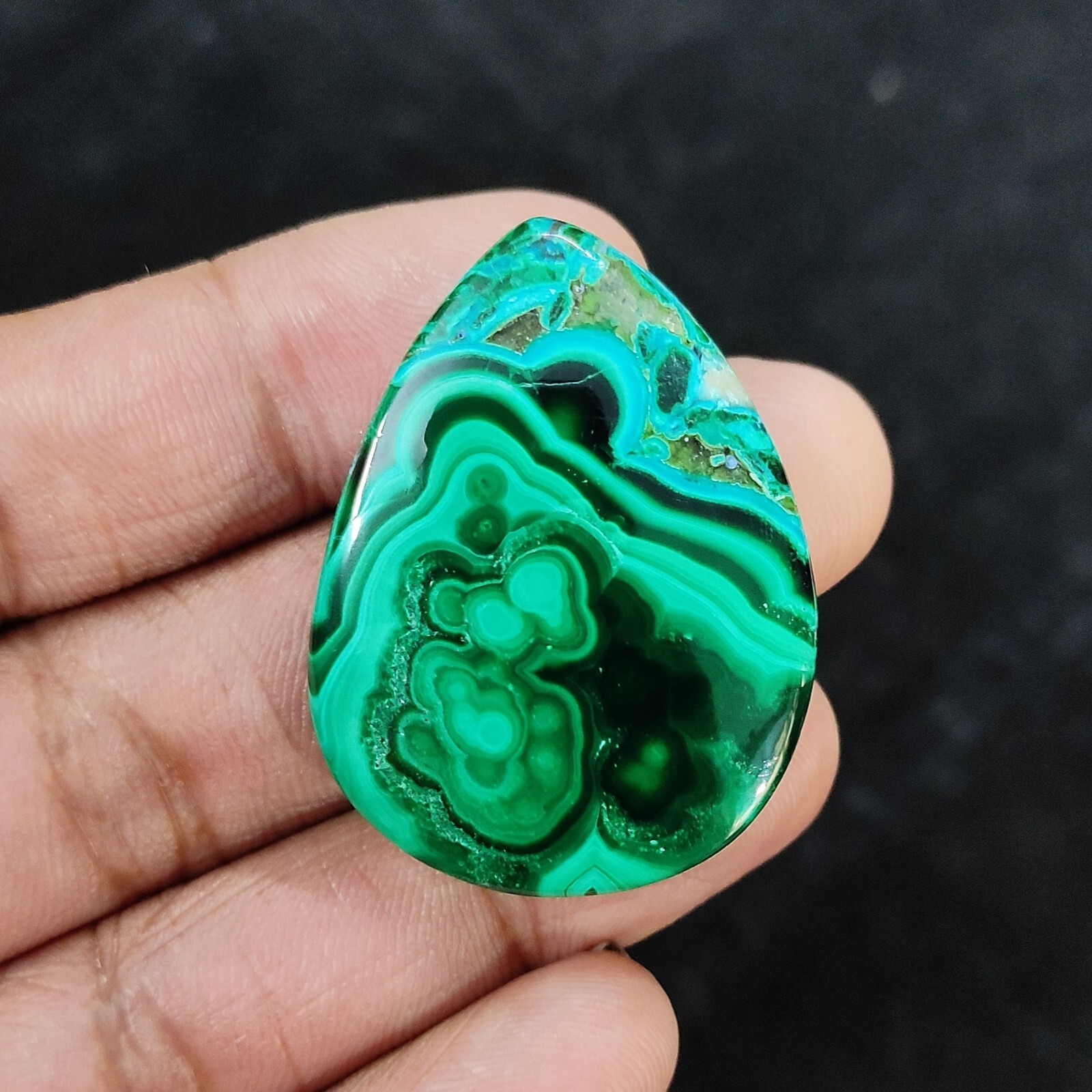 Natural Malachite Chrysocolla Earrings Supply Cabochon 100.00 Cts 40X30X8 MM