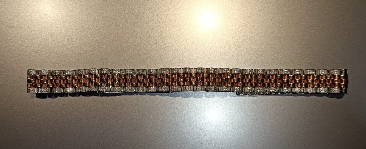 14K Rose Gold Plated Round Cut Lab Created Diamond Men’s Bracelet Tennis 8″