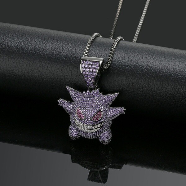 Pokemon Gengar Purple Necklace – Great Gift – Rhinestone